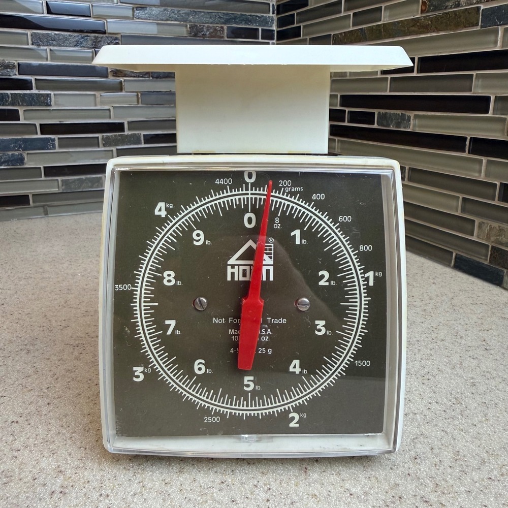 Vintage Hoan Kitchen Scale Analog 10lb 4.5kg Capacity White Made in USA Retro